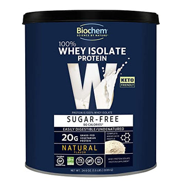 Biochem 100% Whey Sugar-Free Natural 20g, 24.6oz, Certified Vegetarian, Certified Gluten Biochem uk supplements