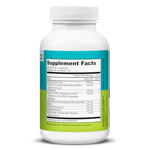 LIVELY VITAMIN CO. Perfect Ten - Anti-Aging & Antioxidant Supplement - Biotin & Lipoic Acid - Healthy Hair, Skin, Nails - Energy Boost - Sharper Brain Function - Stronger Immunity - 60 Capsules LIVELY VITAMIN CO uk supplements