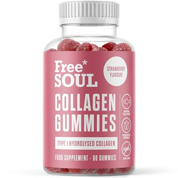 Collagen Gummies, Marine Collagen Supplement with Effective Type 1 Hydrolysed Collagen Peptides Free Soul uk supplements