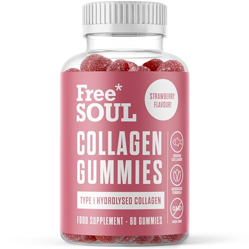 Collagen Gummies, Marine Collagen Supplement with Effective Type 1 Hydrolysed Collagen Peptides Free Soul uk supplements