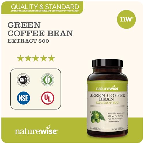 NatureWise Green Coffee Bean Extract - Pure Green Coffee Bean Capsules 800mg NatureWise uk supplements