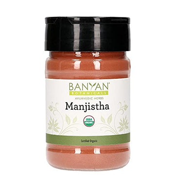 Banyan Botanicals Manjistha Powder, Spice Jar - USDA Organic - Rubia cordifolia - Cleanses Banyan Botanicals uk supplements
