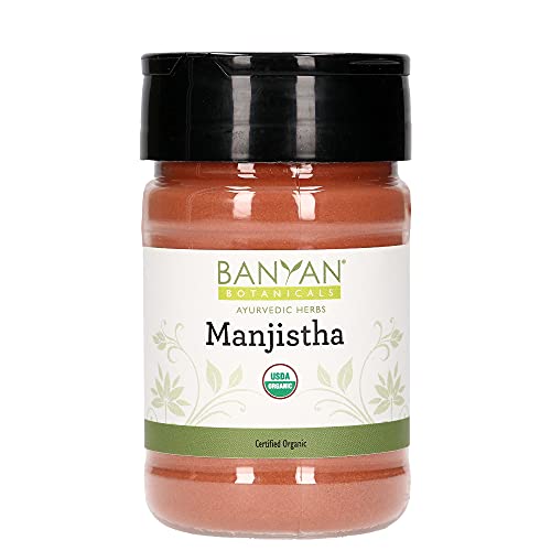Banyan Botanicals Manjistha Powder, Spice Jar - USDA Organic - Rubia cordifolia - Cleanses Banyan Botanicals uk supplements