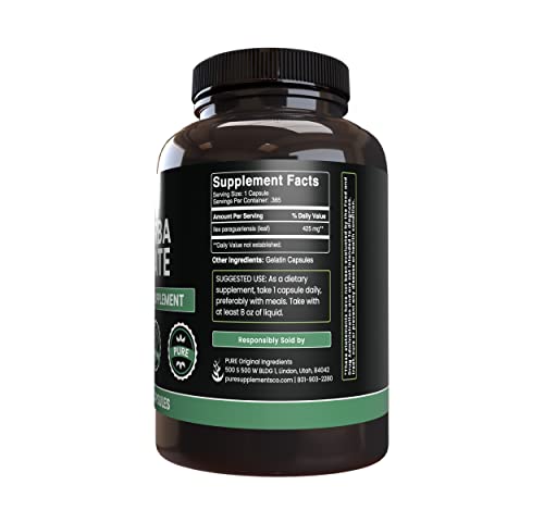 PURE ORIGINAL INGREDIENTS Yerba Mate (365 Capsules), No Magnesium Or Rice Fillers PURE ORIGINAL INGREDIENTS uk supplements