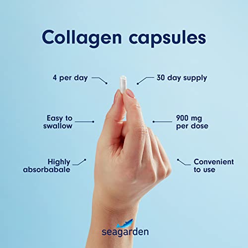 Seagarden Marine Collagen Capsules + Vitamin C | Collagen Peptides (Type I & III) SEAGARDEN uk supplements