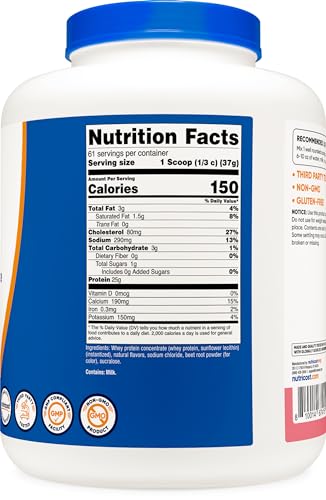 Nutricost Whey Protein Concentrate (Strawberry Milkshake) 5LBS - Gluten Free Nutricost uk supplements