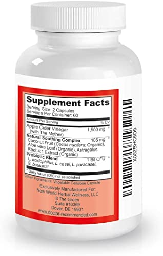 Apple Cider Vinegar Capsules - 100% Organic Apple Cider Vinegar Pills 1500 mg DOCTOR RECOMMENDED SUPPLEMENTS uk supplements
