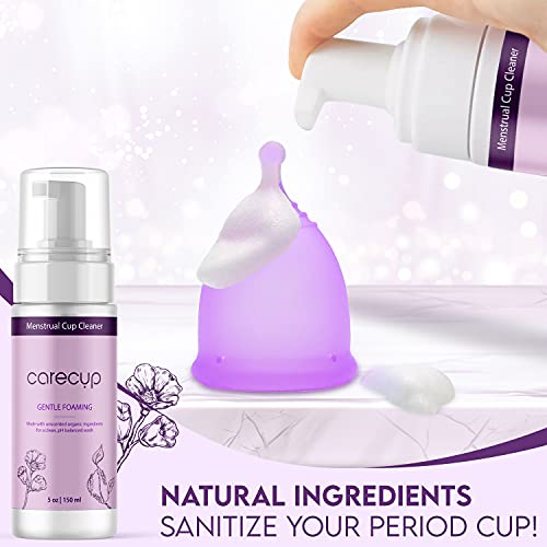 CareCup Menstrual Cup Cleaner - Unscented Foaming Sterilizer Wash for Silicone Period discs - Wipes Clean CareCup uk supplements