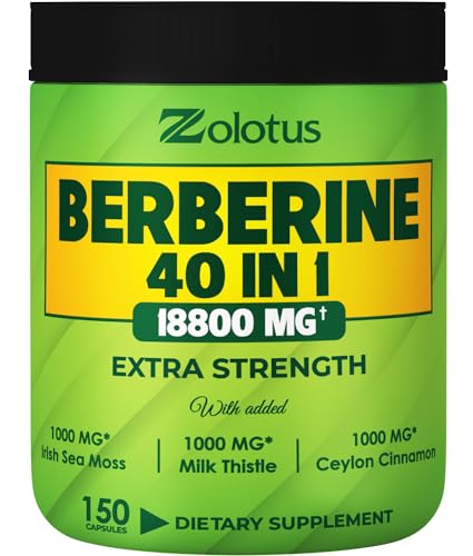 Zolotus 18800mg Berberine Supplement 40 in 1, with Sea Moss, Cinnamon, Milk Thistle Zolotus uk supplements