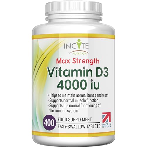 Vitamin D3 4000 iu - Vitamin D Tablets - 1 Year Supply Tablets - Vegetarian - Vitamin D Incite Nutrition uk supplements