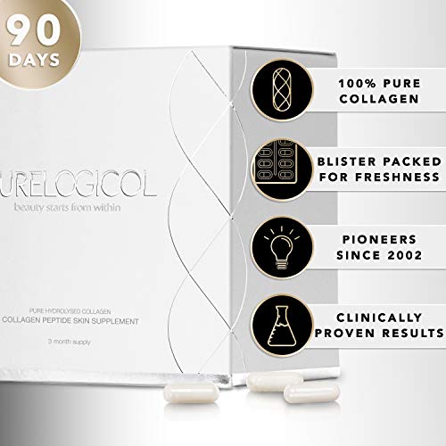 Collagen Supplement, Best Hydrolysed Collagen Peptides, 3 Months Supply for Younger Looking Skin Purelogicol uk supplements
