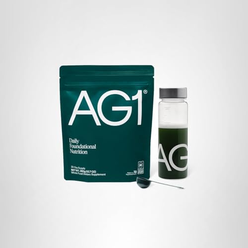 AG1 Greens Powder Supplement | Improve Gut Health | Multivitamin, Probiotic, Gluten Free, Vegan and Keto Friendly | Shaker & Scoop Included | 75 Vitamins (Athletic Greens), Classic Formula AG1 uk supplements