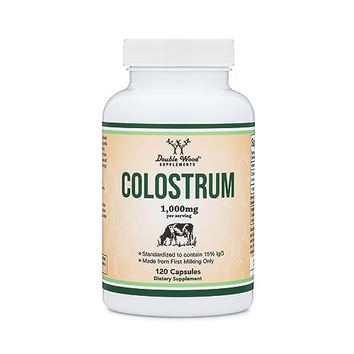 Colostrum Supplement 120 Capsules, 1,000mg per Serving (Bovine Colostrum Powder Double Wood Supplements uk supplements