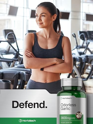Odorless Garlic Softgels | 250 Count | Ultra Potent Garlic Extract | Non-GMO & Gluten Free Horbäach uk supplements