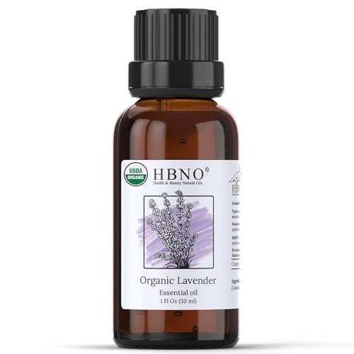 HBNO Organic Lavender Essential Oil - 1 oz (30ml) Value Size - USDA Certified Organic Lavender HBNO uk supplements