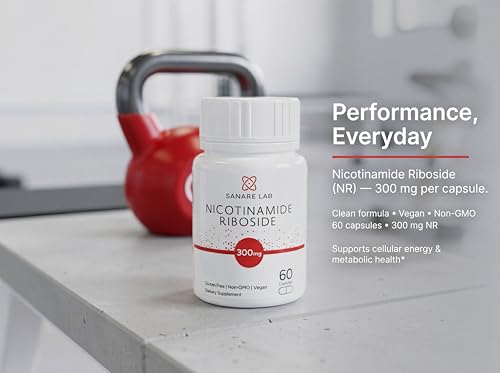 Sanare Lab NAD+ Supplement with Nicotinamide Riboside (NR) 300 mg | Cellular Energy & Metabolism Support | 60 Capsules Sanare Lab uk supplements