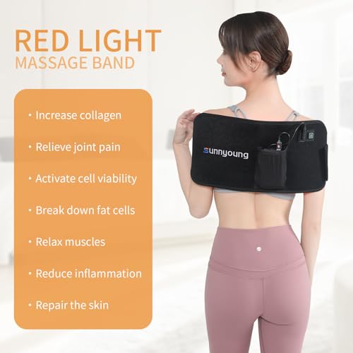 SUNNYOUNG Red Light Therapy Belt, Infrared Light Therapy Wrap Muscle Relaxing Belt with 120 LED Lights sunnyoung uk supplements