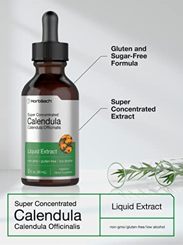 Calendula Extract Tincture | 2 fl oz | Vegetarian, Non-GMO, Gluten Free Liquid Supplement Horbäach uk supplements