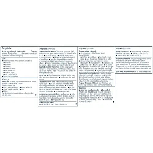 Advil Ibuprofen Coated Caplets Pain Reliever and Fever Reducer 200 Milligram 24Ct Advil uk supplements