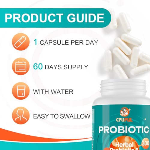 Probiotics for Women & Men - 300 Billion CFU & 24 Strains Probiotic with 15 Organic Herbs Cfuful uk supplements
