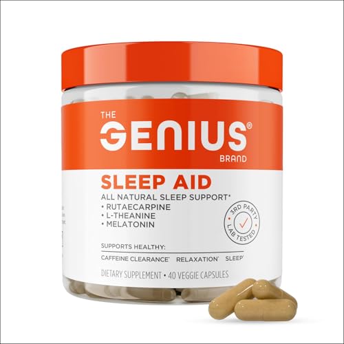 Genius Sleep AID - Smart Sleeping Pills Supplement - Relaxation Enhancer and Mood Support w/Inositol, L-Theanine & Glycine - 40 Capsules The Genius Brand uk supplements