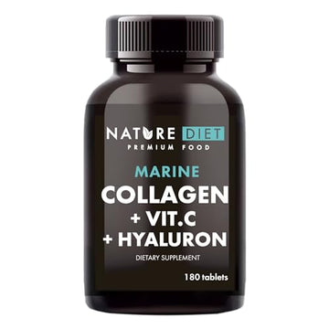 Nature Diet - Marine Collagen with Hyaluronic Acid and Vitamin C, 180 tablets, 500 mg , Peptan F , Fish Collagen Nature Diet uk supplements