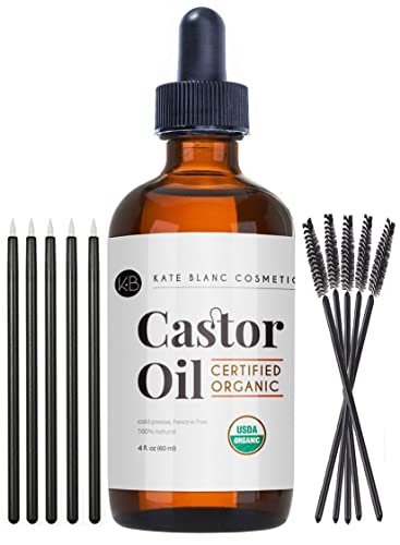 Kate Blanc Cosmetics Organic Castor Oil (4oz). 100% Pure, Cold Pressed, Hexane Free in a Glass Bottle Kate Blanc Cosmetics uk supplements