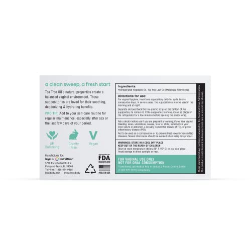 Loyal Tea Tree Oil - Suppository Melts - Supports Odor Control - Soothes Discomfort - Promotes Healthy pH Loyal uk supplements