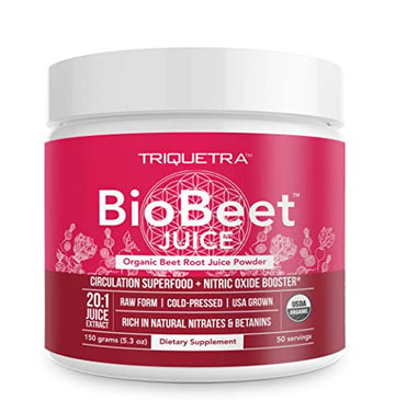 BioBeet Max Strength Beet Root Juice Powder – 20:1 Concentrate, Each Serving Derived Triquetra Health uk supplements