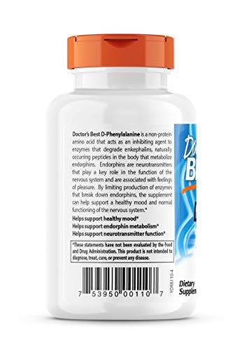 Doctor's Best D-Phenylalanine, Supports Mood, Nervous System, Non-GMO, Vegan, Gluten Doctor's BEST uk supplements