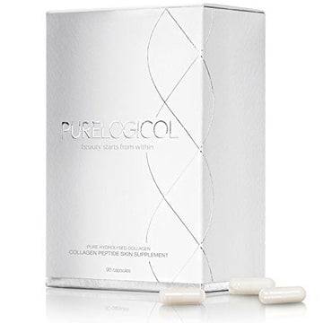 Collagen Tablets, Best Hydrolysed Protein Peptide Skin Supplement - 90 x Collagen Capsules x 800mg Purelogicol uk supplements
