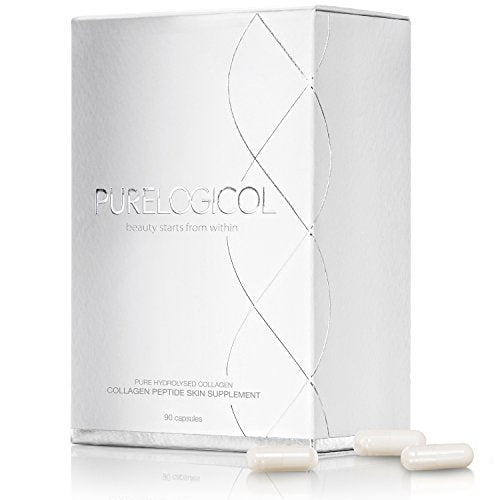 Collagen Tablets, Best Hydrolysed Protein Peptide Skin Supplement - 90 x Collagen Capsules x 800mg Purelogicol uk supplements