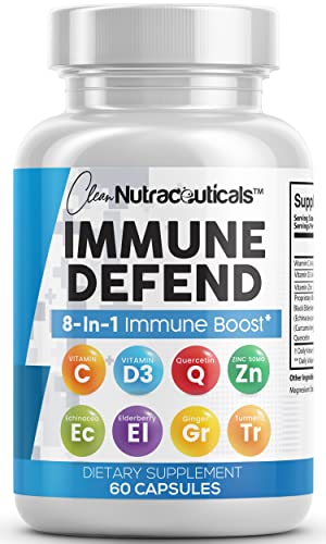 Immune Defense Support Supplement 8 in 1 w/Zinc 50mg Quercetin, VIT C Clean Nutraceuticals uk supplements