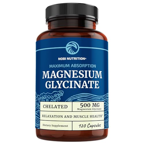 Magnesium Glycinate 500mg | Chelated Bisglycinate Complex for Muscle Relaxation Nobi Nutrition uk supplements