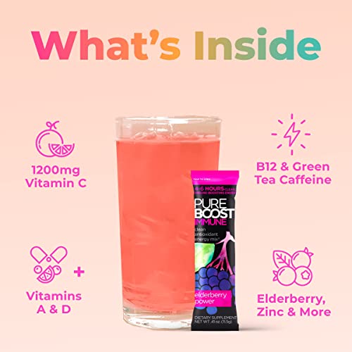 Pureboost Immune Clean Energy Drink Mix: Immunity Supplement with Elderberry Pureboost uk supplements