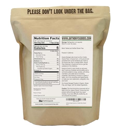 Anthony's Organic Acacia Senegal Powder, 1 lb, Batch Tested Gluten Free, Non GMO Anthony's uk supplements