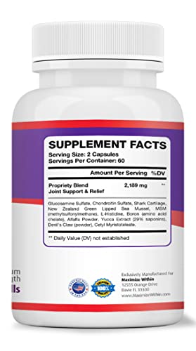 Maximum Slim Max Flex-3 Pain Relief Formula with Green Lipped Mussel - 60 Count Maximum Slim uk supplements