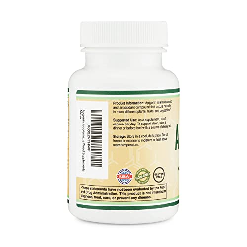 Apigenin Supplement - 50mg per Capsule, 120 Count (Powerful Bioflavonoid Found Double Wood Supplements uk supplements