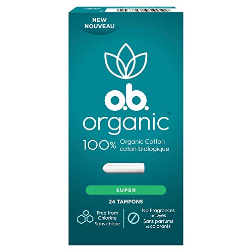 o.b. Organic Tampons, Made with 100% Organic Cotton, Proven 8 Hour Leak Protection, Super, 24 Count o.b. uk supplements