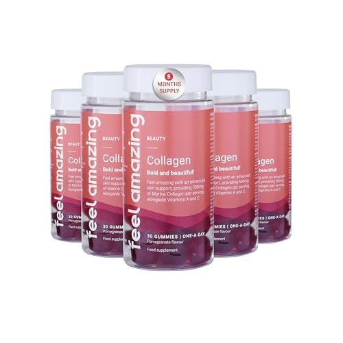 Collagen Gummies with Vitamins A and C, 500mg of Marine Collagen Per Serving, Advanced Skin Support, Feel Amazing uk supplements