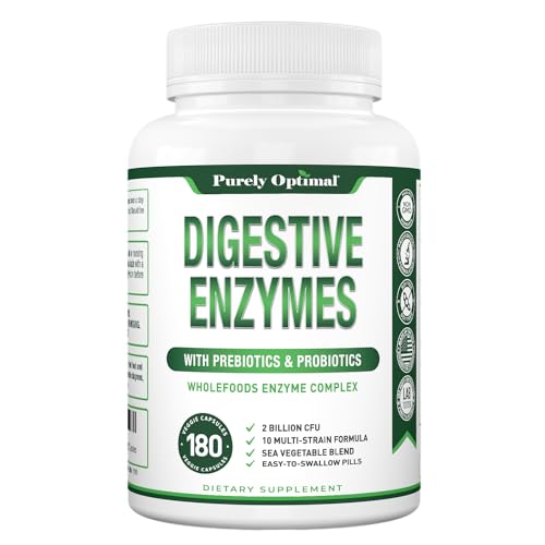 Purely Optimal Premium Digestive Enzymes Plus Prebiotics & Probiotics - for Better Digestio Purely Optimal uk supplements
