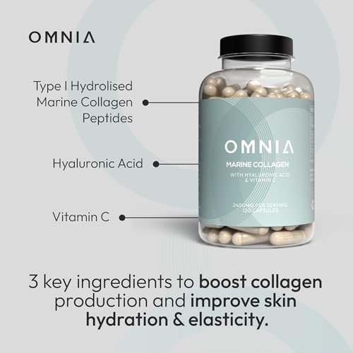 Omnia Marine Collagen Capsules 2400mg for Women & Men with Type I Collagen OMNIA uk supplements