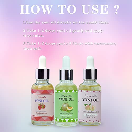 Yoni Oil for Women Set Of 3, 100% Natural Feminine Oil Intimate Deodorant for Women, Eliminates Odor Wovarkie uk supplements
