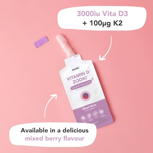 Zooki 3000iu Liposomal Vitamin D3 + K2 Liquid Sachets | 4X Higher Absorption Clinically Proven yourzooki uk supplements