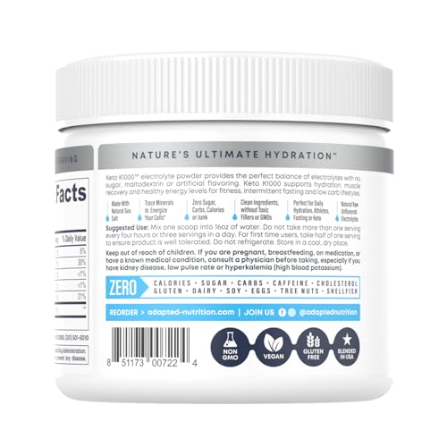 Hi-Lyte Keto K1000 Electrolyte Powder | Unflavored | Hydration Supplement Drink Mix Hi-Lyte uk supplements