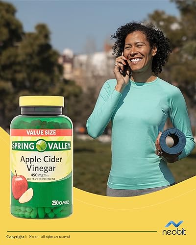 Spring Valley Apple Cider Vinegar 450mg, Value Size 250 Capsules, Dietary Supplement Neobit uk supplements