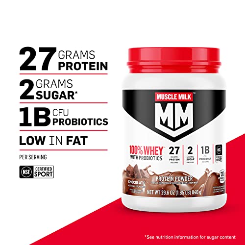 Muscle Milk 100% Whey With Probiotics Protein Powder, Vanilla, 1.85 Pound, 23 Servings Muscle Milk uk supplements