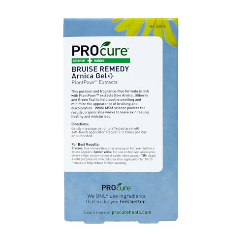 PROcure Arnica & MSM Bruise Remedy Gel – Paraben-Free, Unscented Arnica Montana Gel for Bruising, Spider Veins & Skin Discoloration – 2 Pack PROcure uk supplements