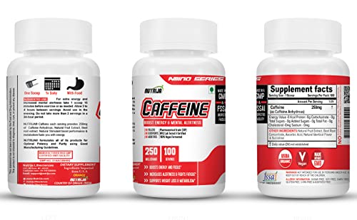 NutriJa Caffeine Powder Pre Workout Supplement - 100 Servings NutriJa uk supplements
