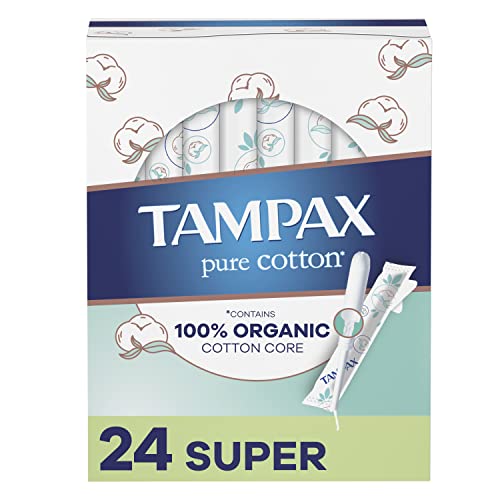 TAMPAX Pure 100% Organic Cotton Core Super Absorbency Tampons - 24 ct Tampax uk supplements